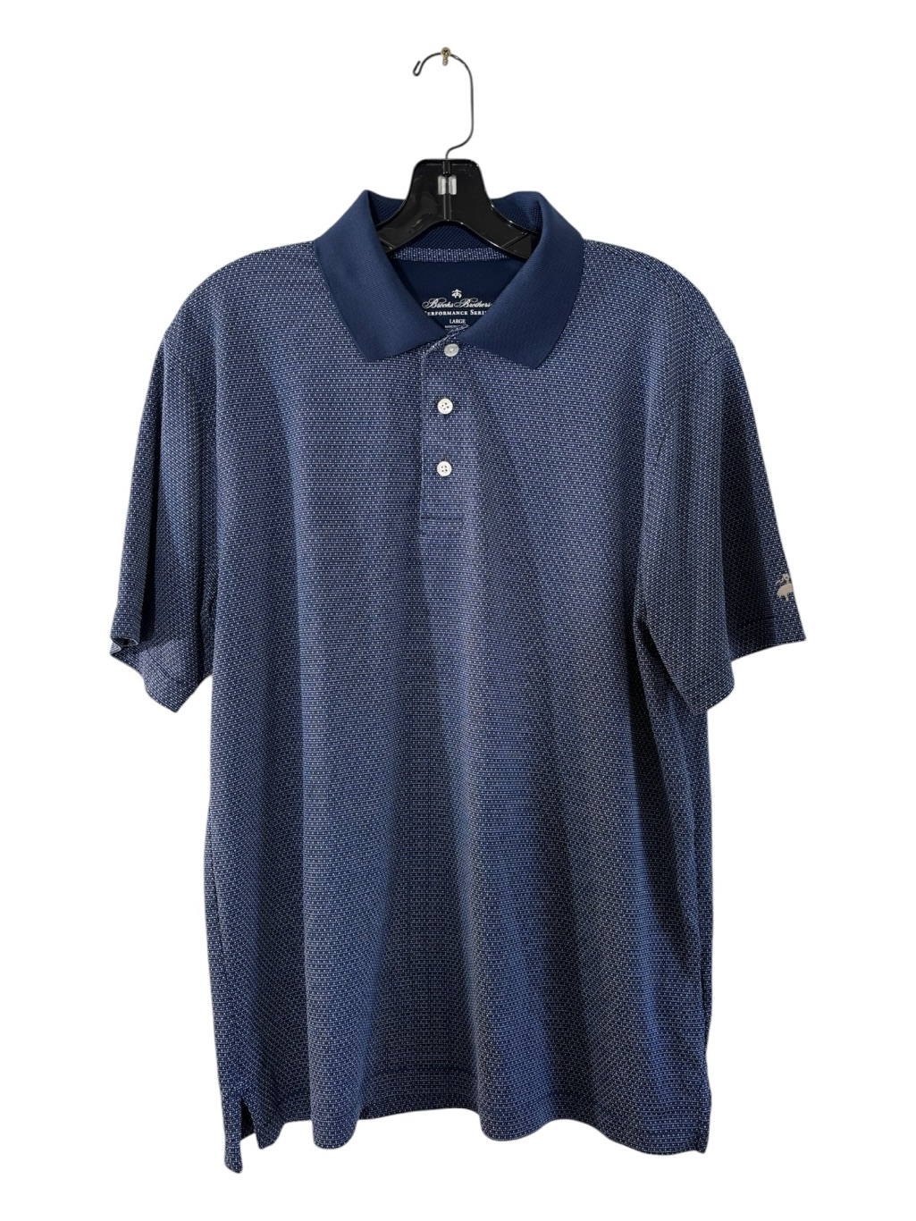 Brooks Brothers Performance Series Polo Shirt Short Sleeve Navy Blue Size Large